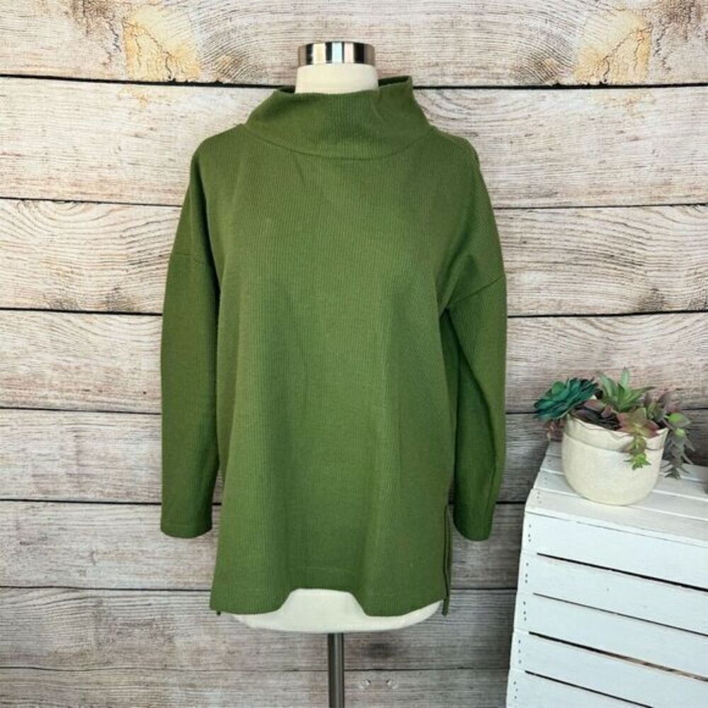 Anthropologie Theresa Tunic Top XS‎ Green Cowl Neck Long Sleeve Casual